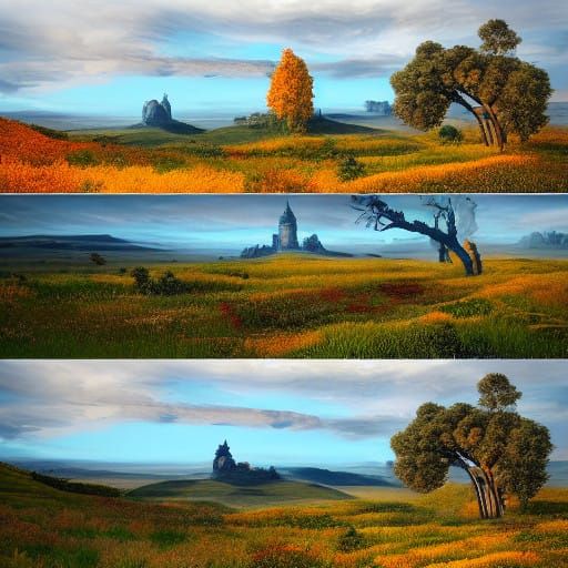 Dreamlike Ukraine Landscape in Fantasy Art Style