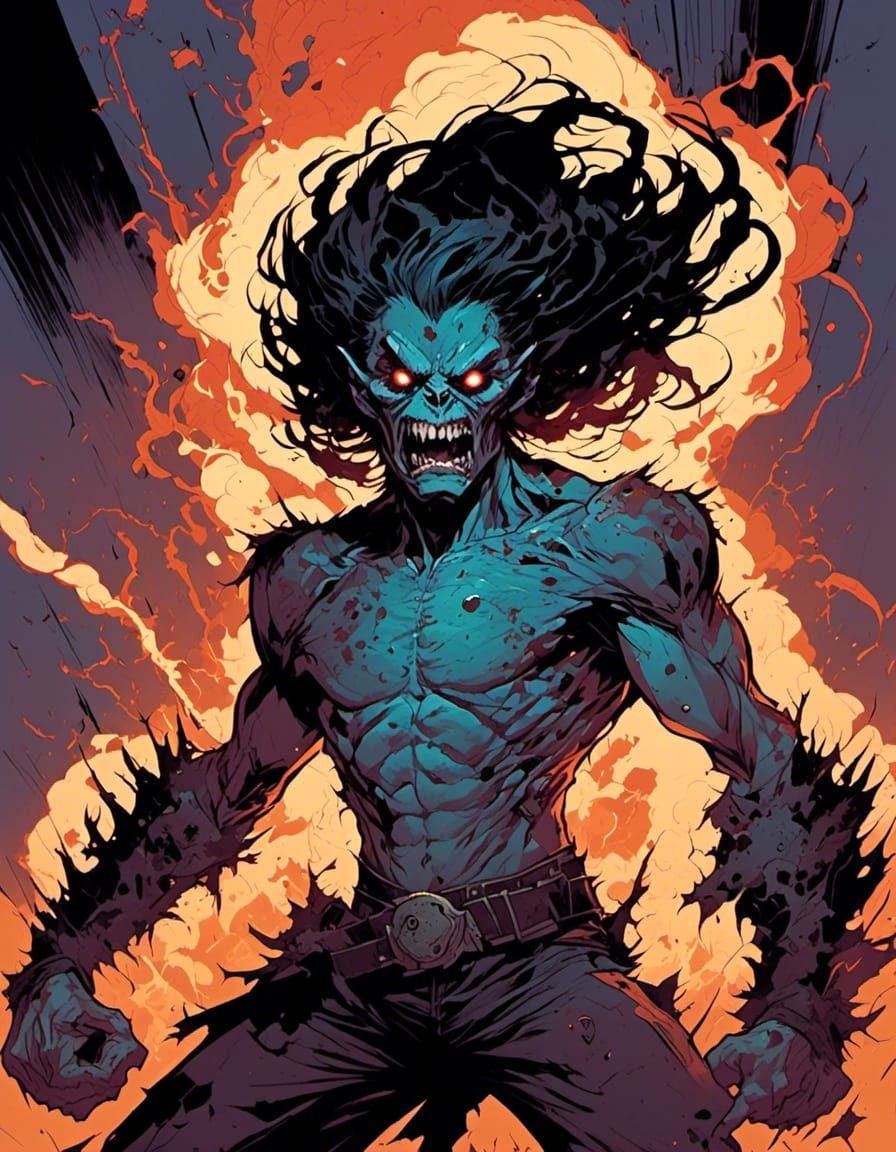 Dark Shock Invasion in Comic Book Style