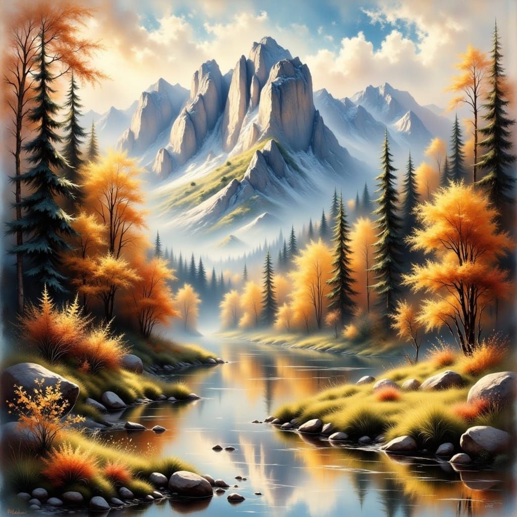 <lora:Etherealisim:1.0> <lora:EtherealVisionsFlux:1.0>
<lora:Lovely Touch:1.0> granite mountain river gorge foliage and ...