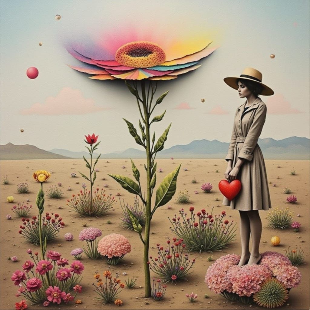 Surreal Spring and Winter Desert Landscape