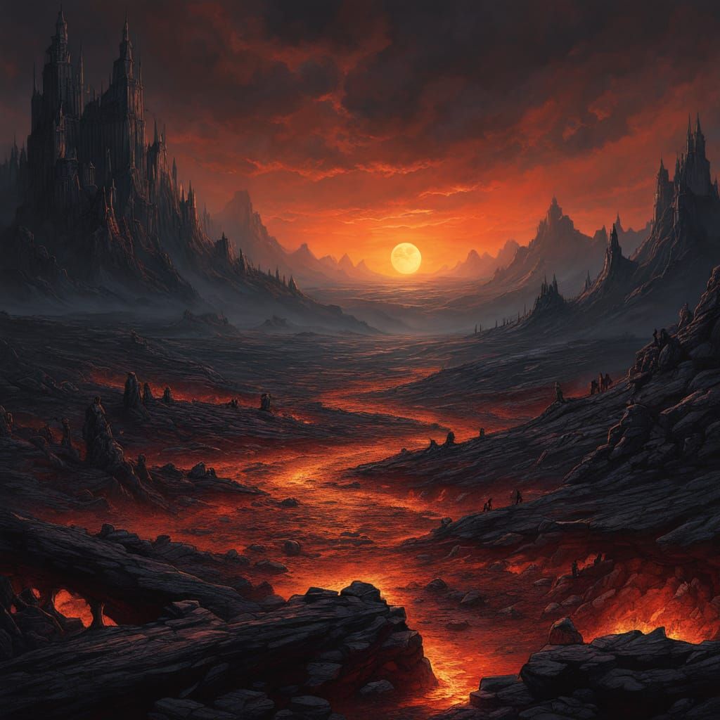 Ethereal Hellscape in Golden Hour