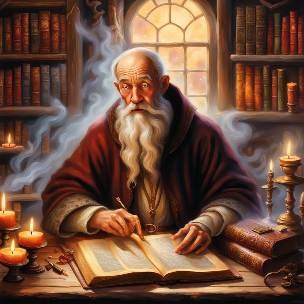 Saint Jerome in Mystical Library: Fantasy Realism