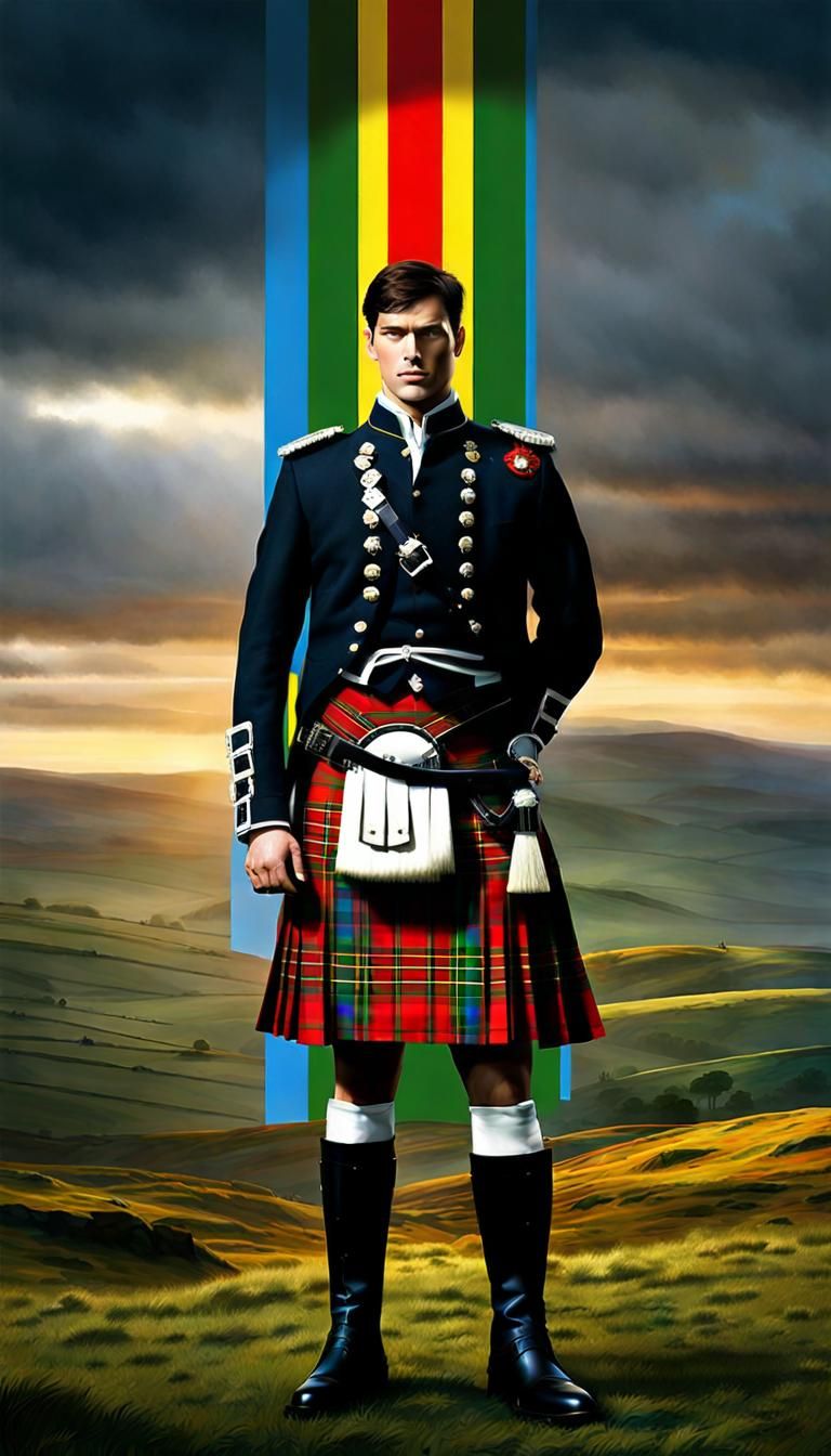 Kilt with The MacLellan tartan is a pattern of stripes that ...