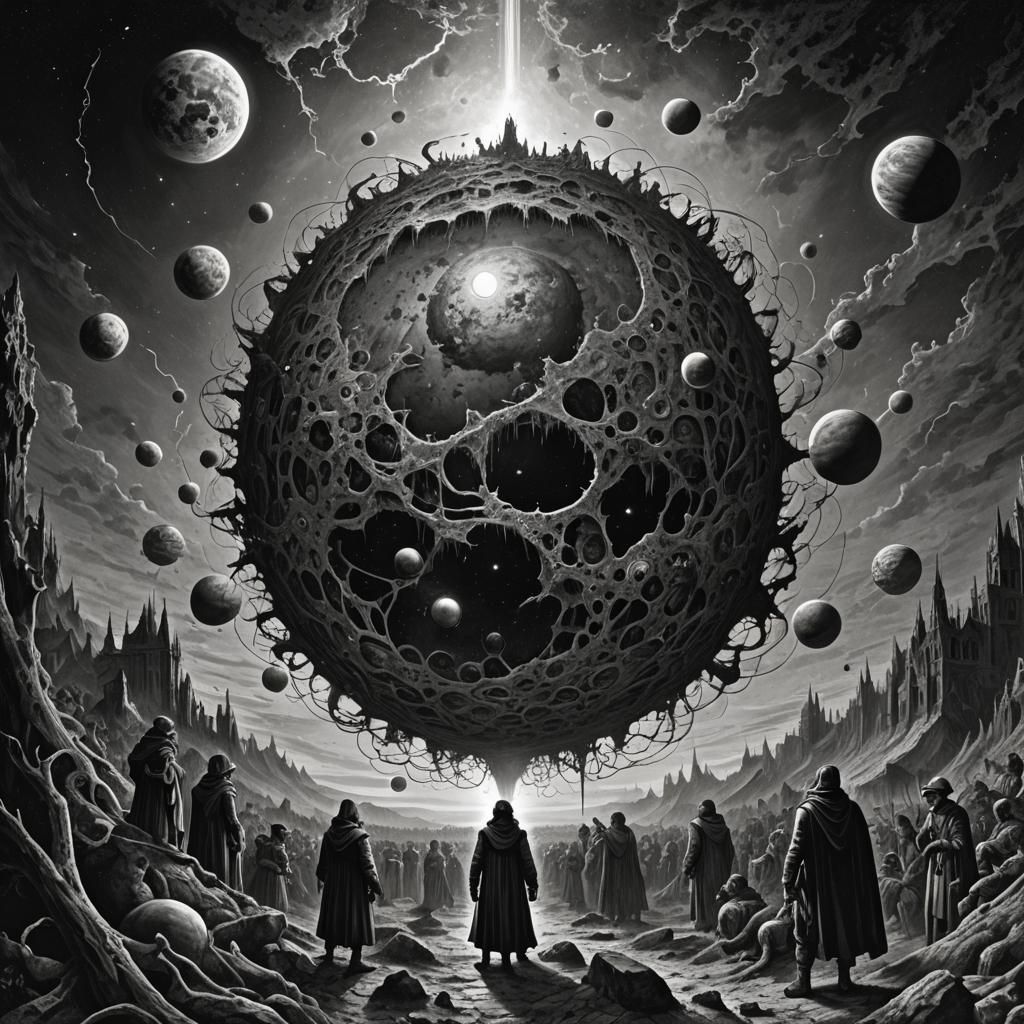 Horrific Planet in Gustave Doré Style