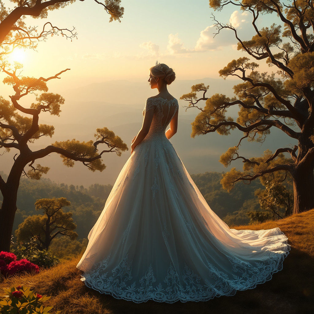 Ethereal Bride in Forest, Unreal Engine 5 Concept Art