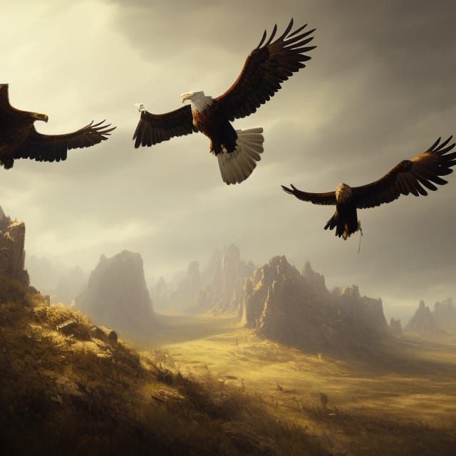 Majestic Eagles in Romanticist Style