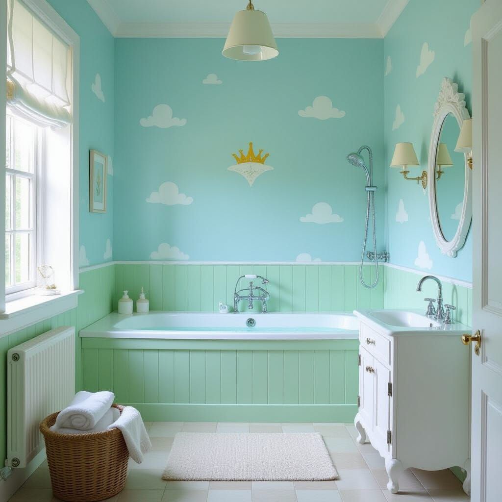 Princess and Pea Bathroom in Whimsical Fairy Tale Style