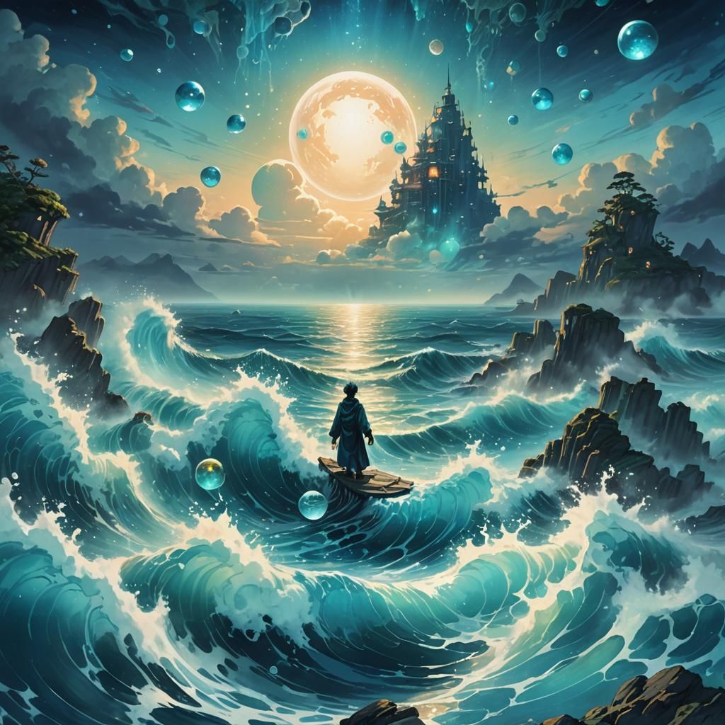 Surrealist Anime Giant Emerges From Ocean