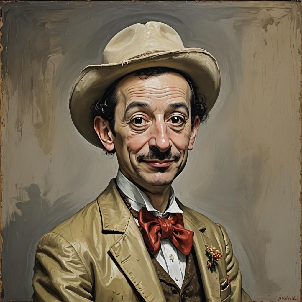 Pee-Wee Herman in Rembrandt Style Oil Painting