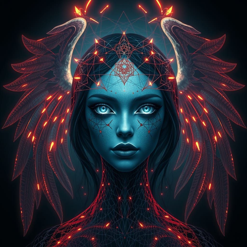 Angel of Death Portrait in Expressionist Style