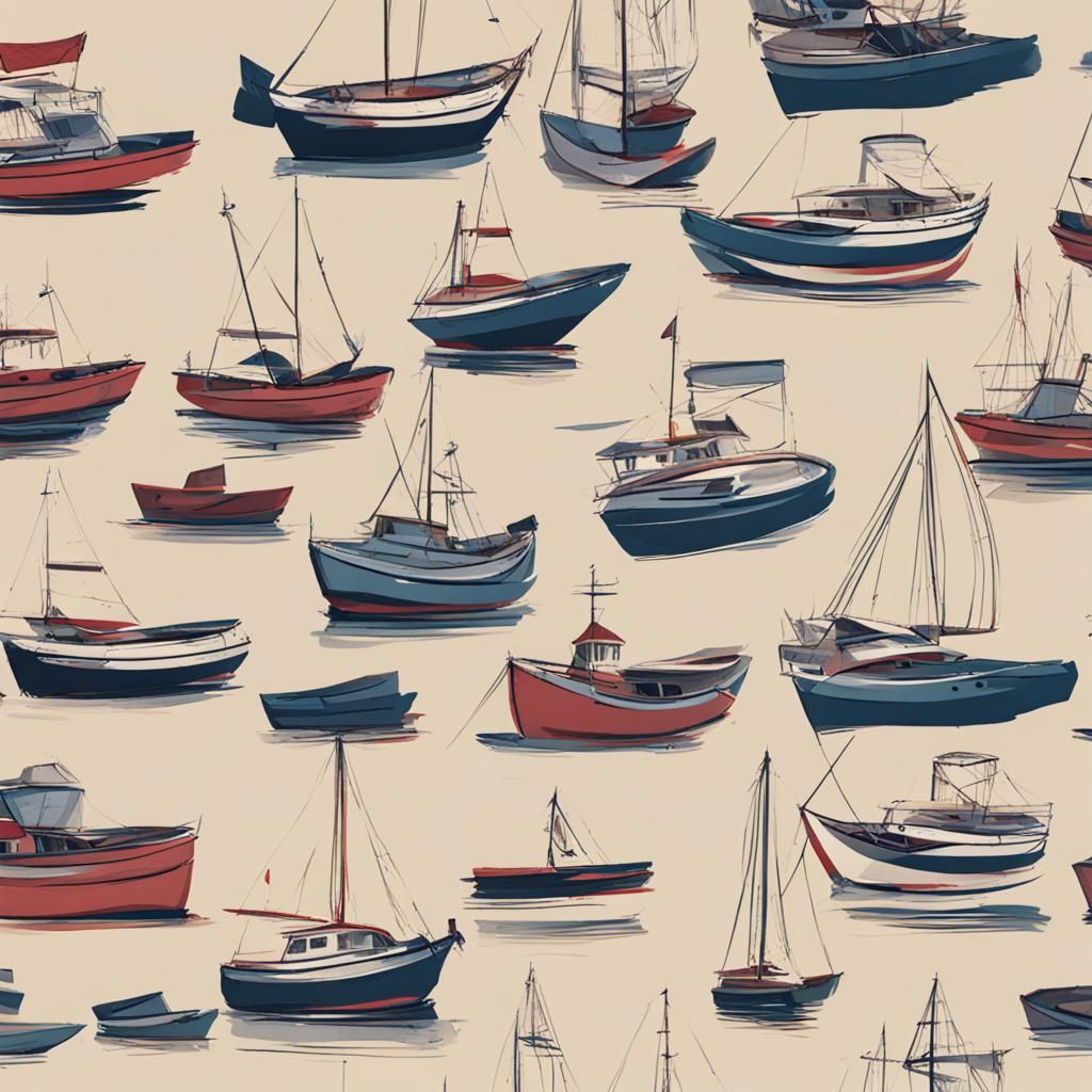 AI Generated Image of Boats