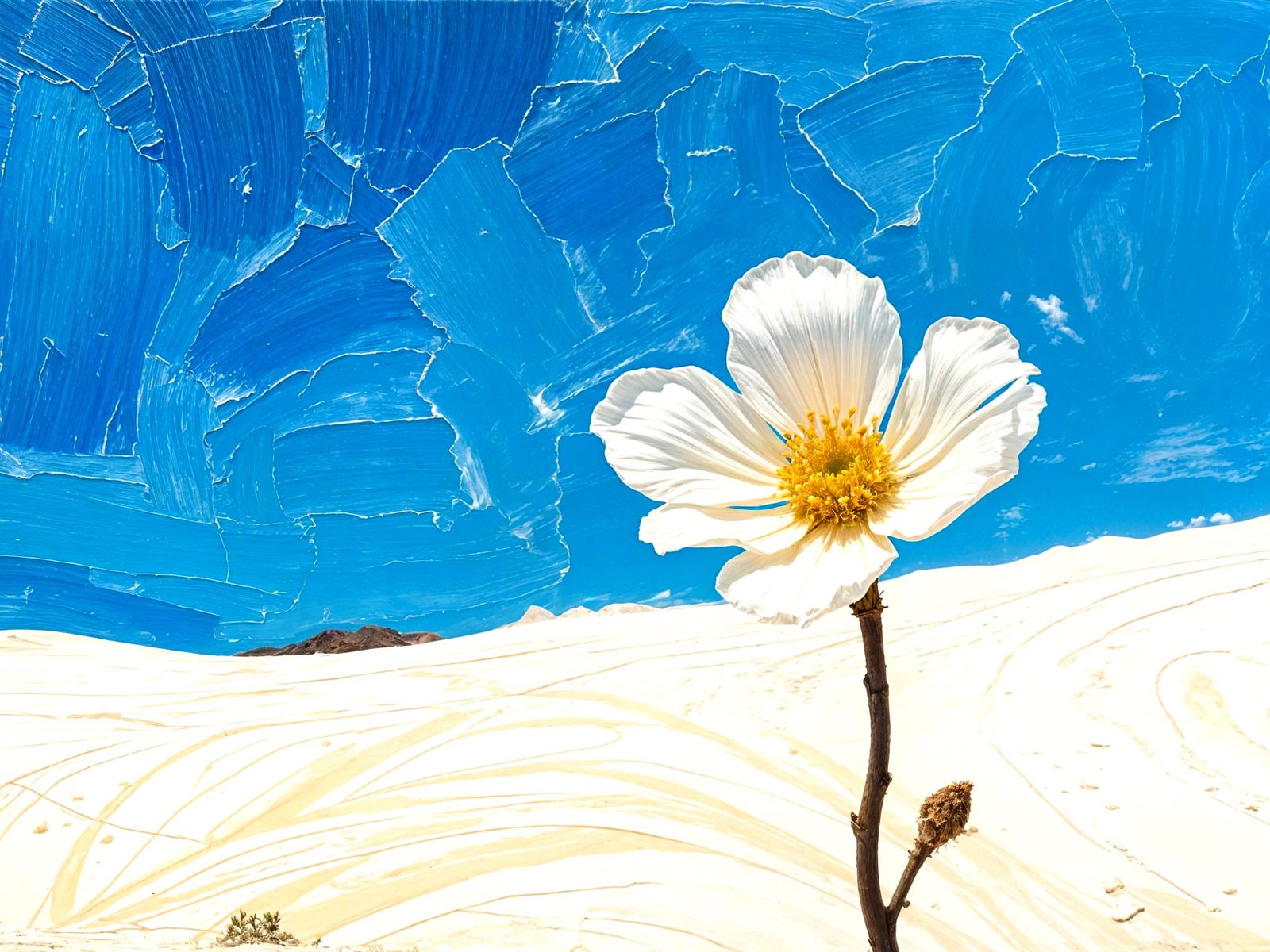 Desert Flower in Impasto Oil Painting