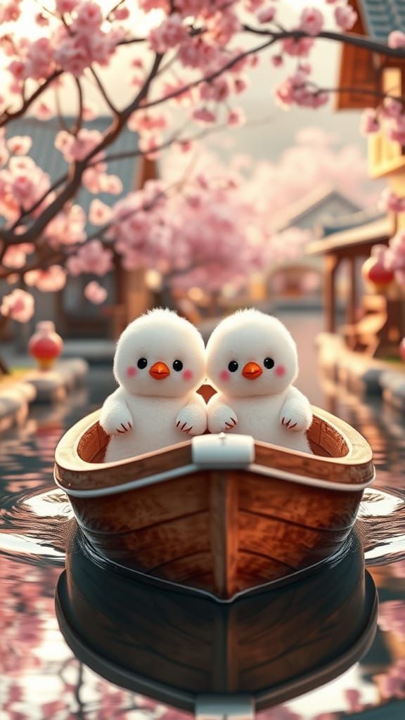 Whimsical Watercolor Woodland Scene with Chubby Feathery Fri...