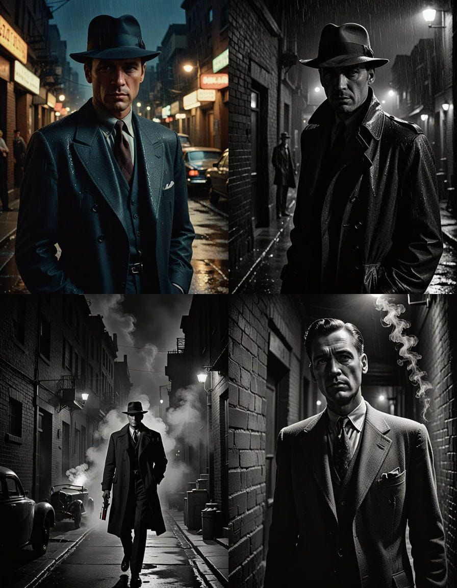 Private Eye Investigator in Film Noir Poster