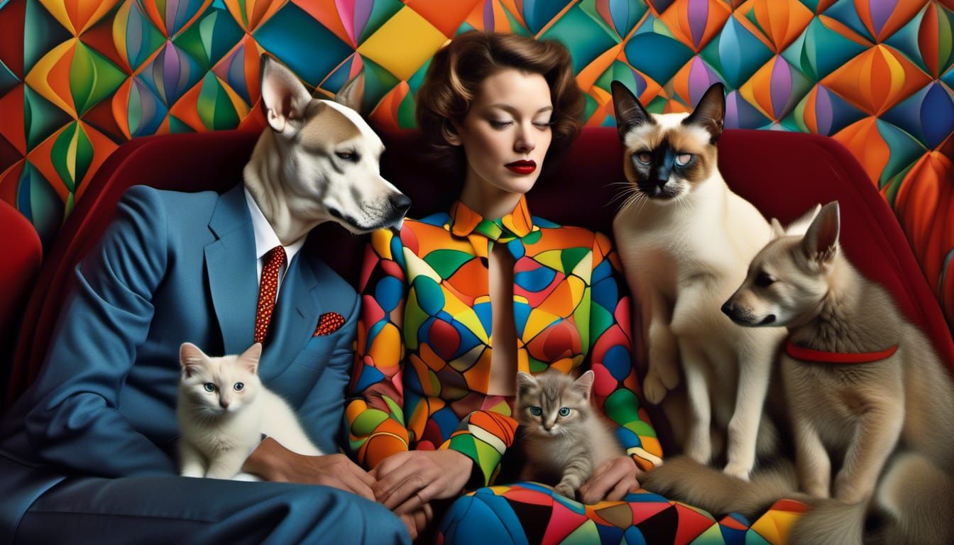 Stylish People and Pets on a Private Jet
