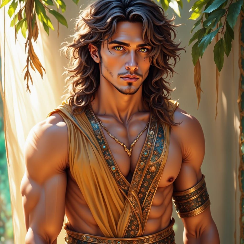 Pre-Columbian Inspired Portrait of a Young Man