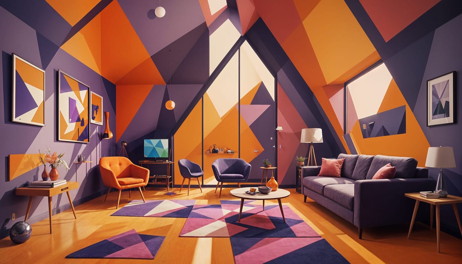Vibrant Two-Tone A-Frame Cabin