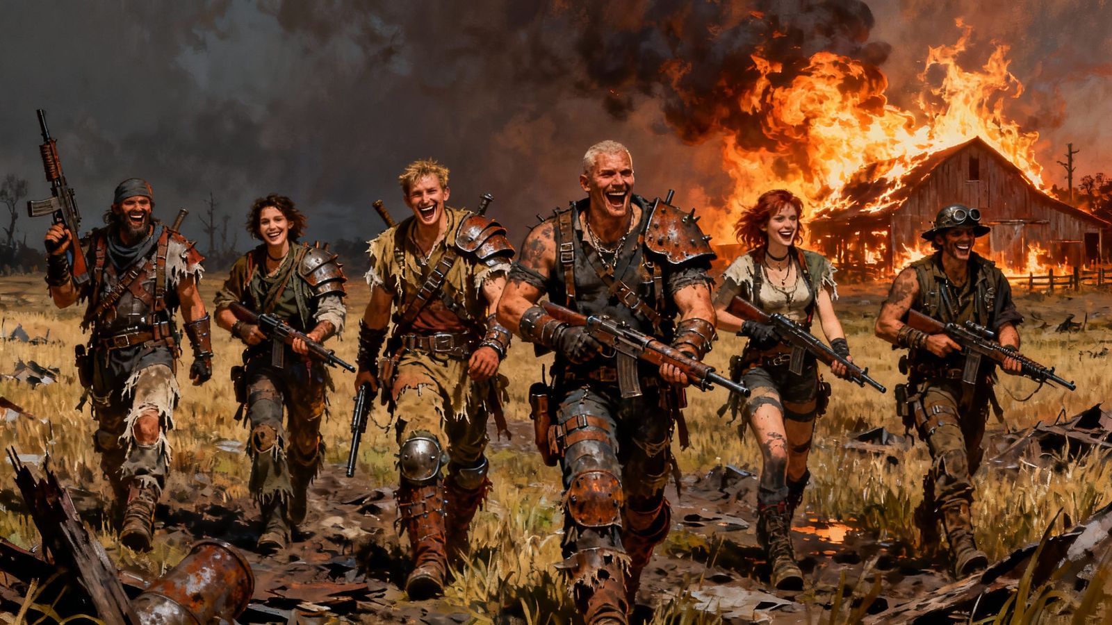 Ugly Raiders in Post-Apocalyptic Fallout 4 Style