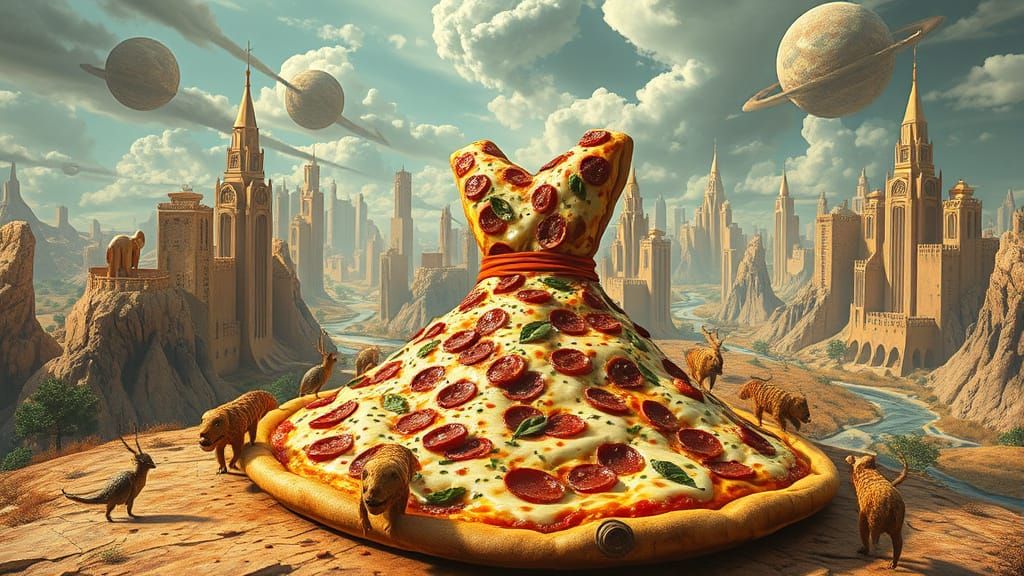 Pizza World: A Surreal Photorealistic Landscape