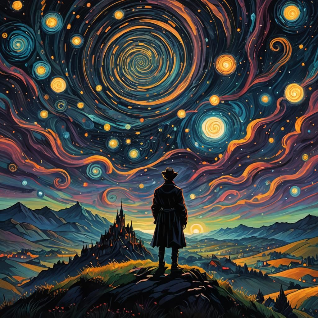 Gothic Astronomer Observes Zaffre Starry Night