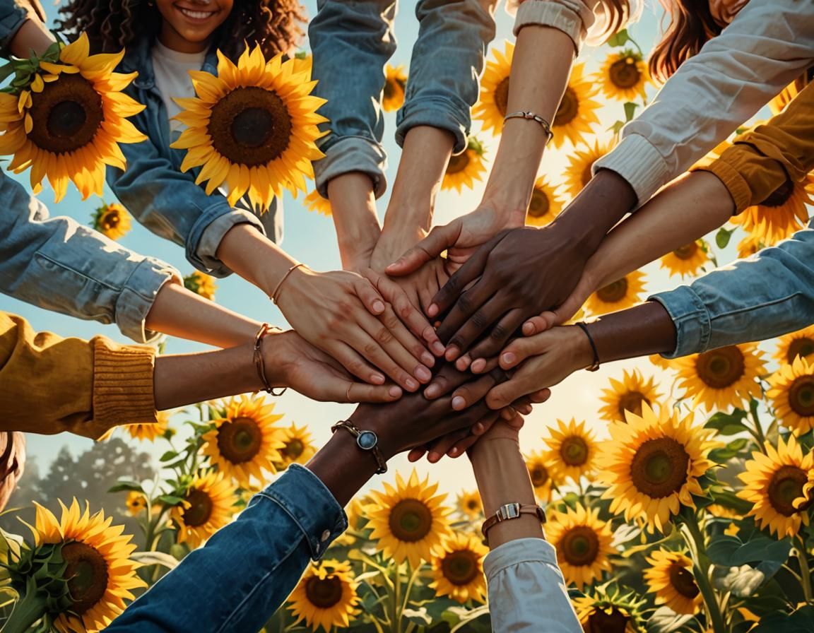 Friends Holding Hands: Heartwarming Concept Art