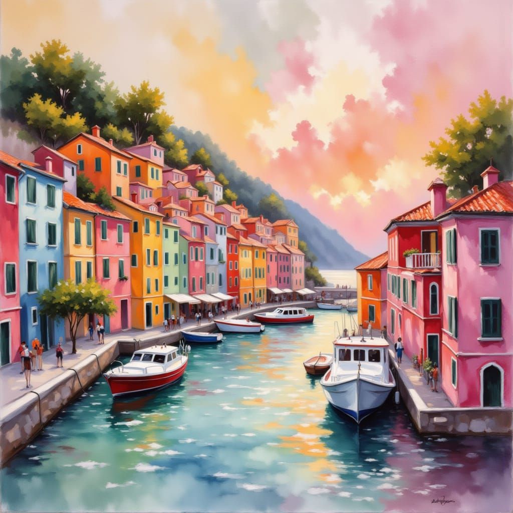 Italian Mediterranean coast village