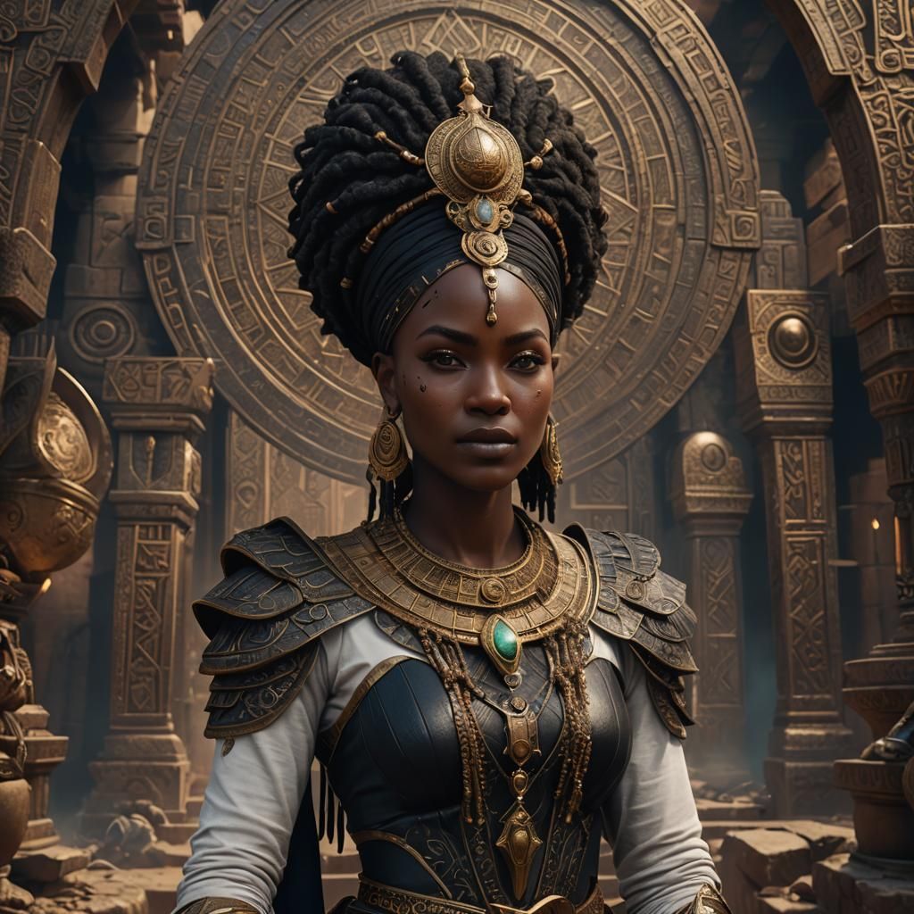 Black Nubian Queen Matte Painting in 8K
