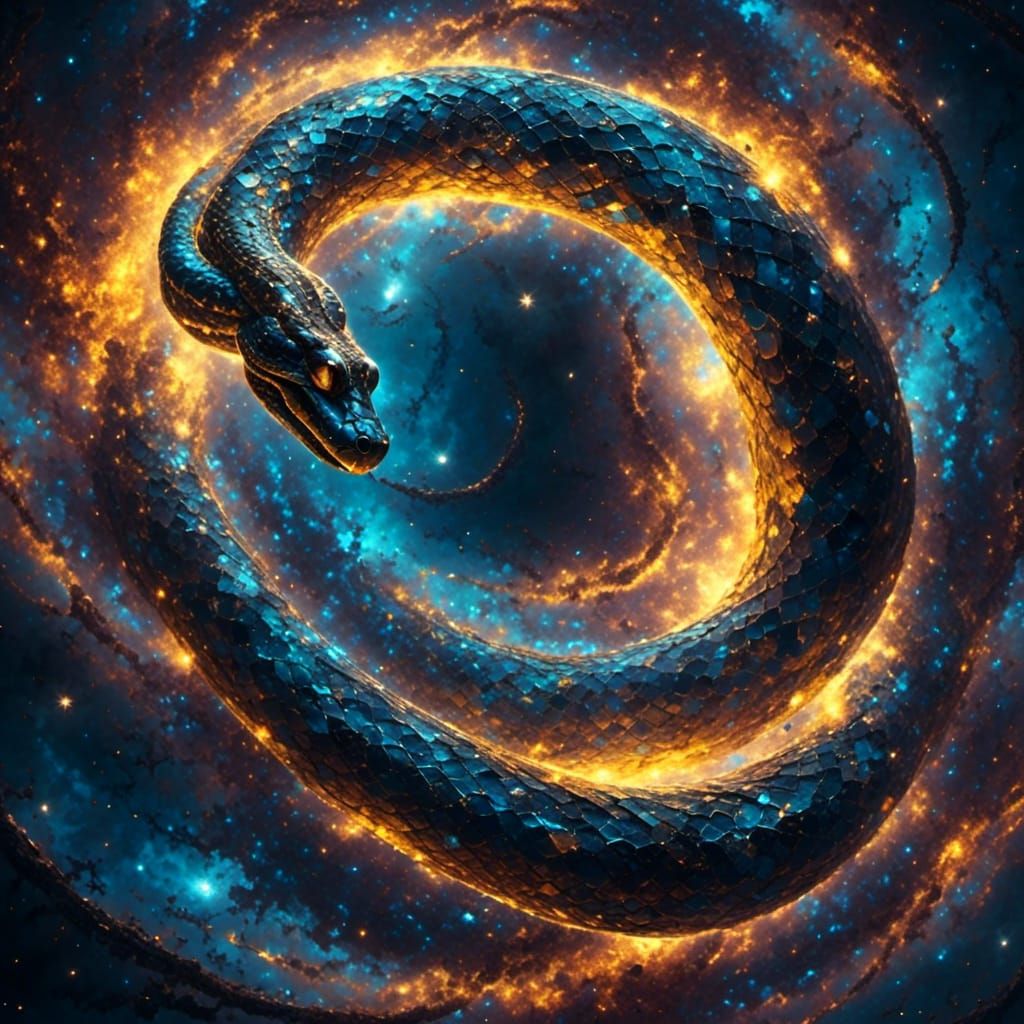 Cosmic Ouroboros: Galactic Snake of Nebulas