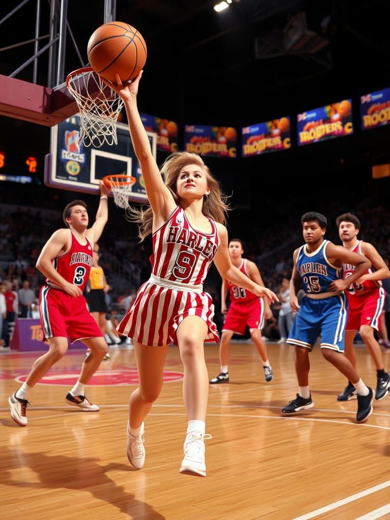 Kylie Minogue Faces Harlem Globetrotters in Basketball Showd...