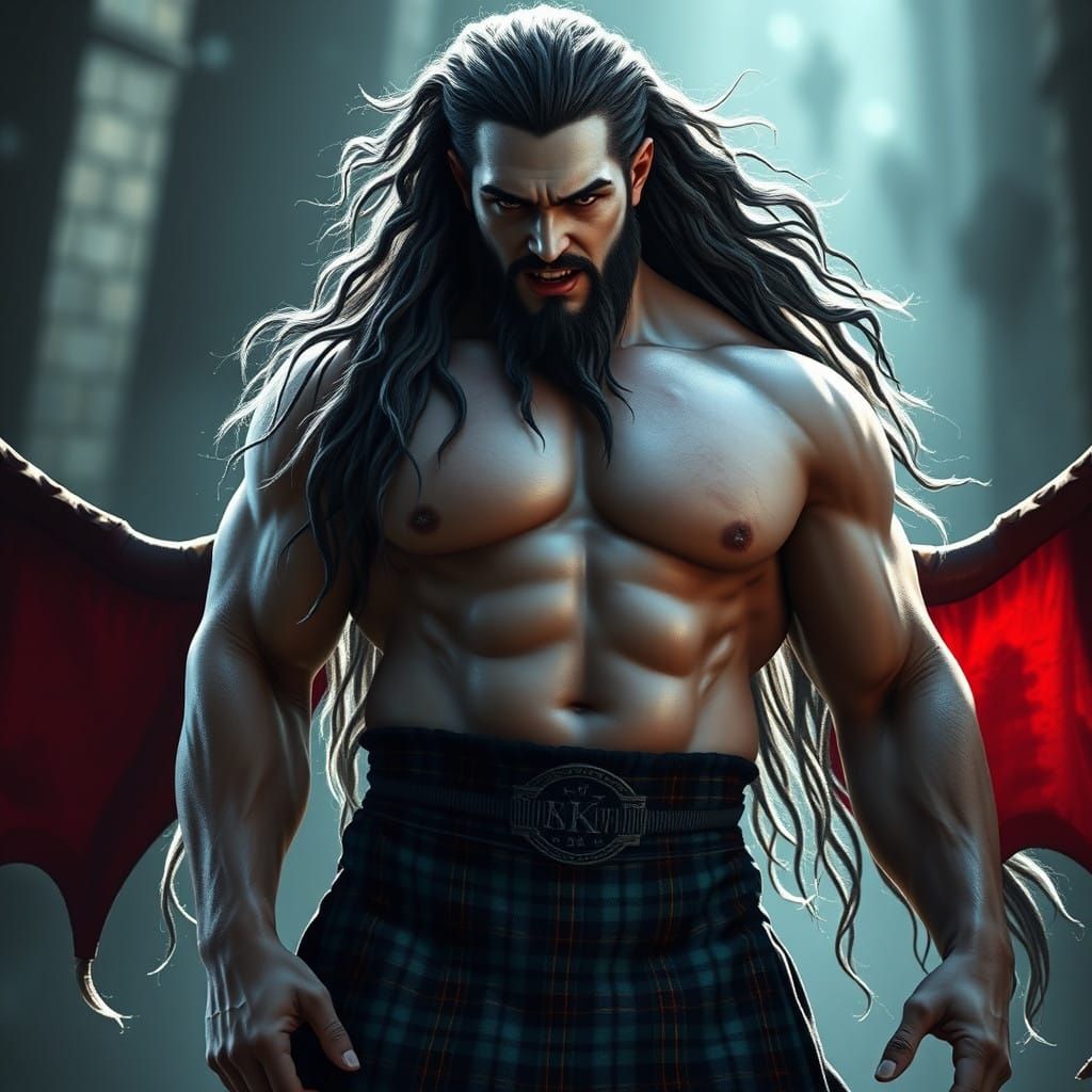 Majestic Plus-Sized Vampire in Ethereal Glow