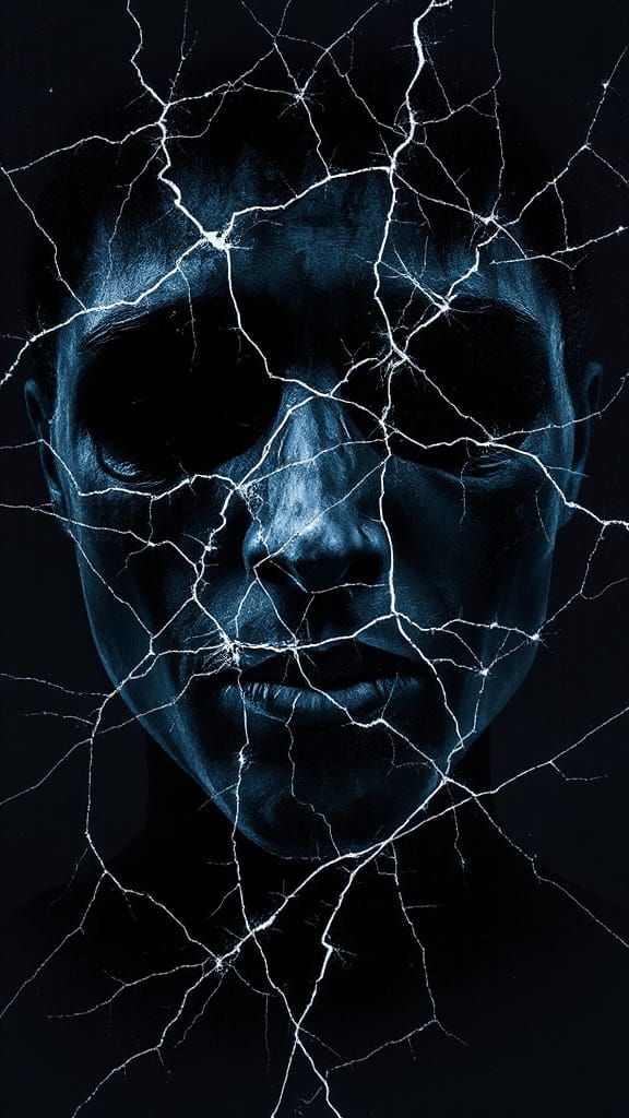 Kidcore Survivor: Captivating Watercolor of Cracked Glass