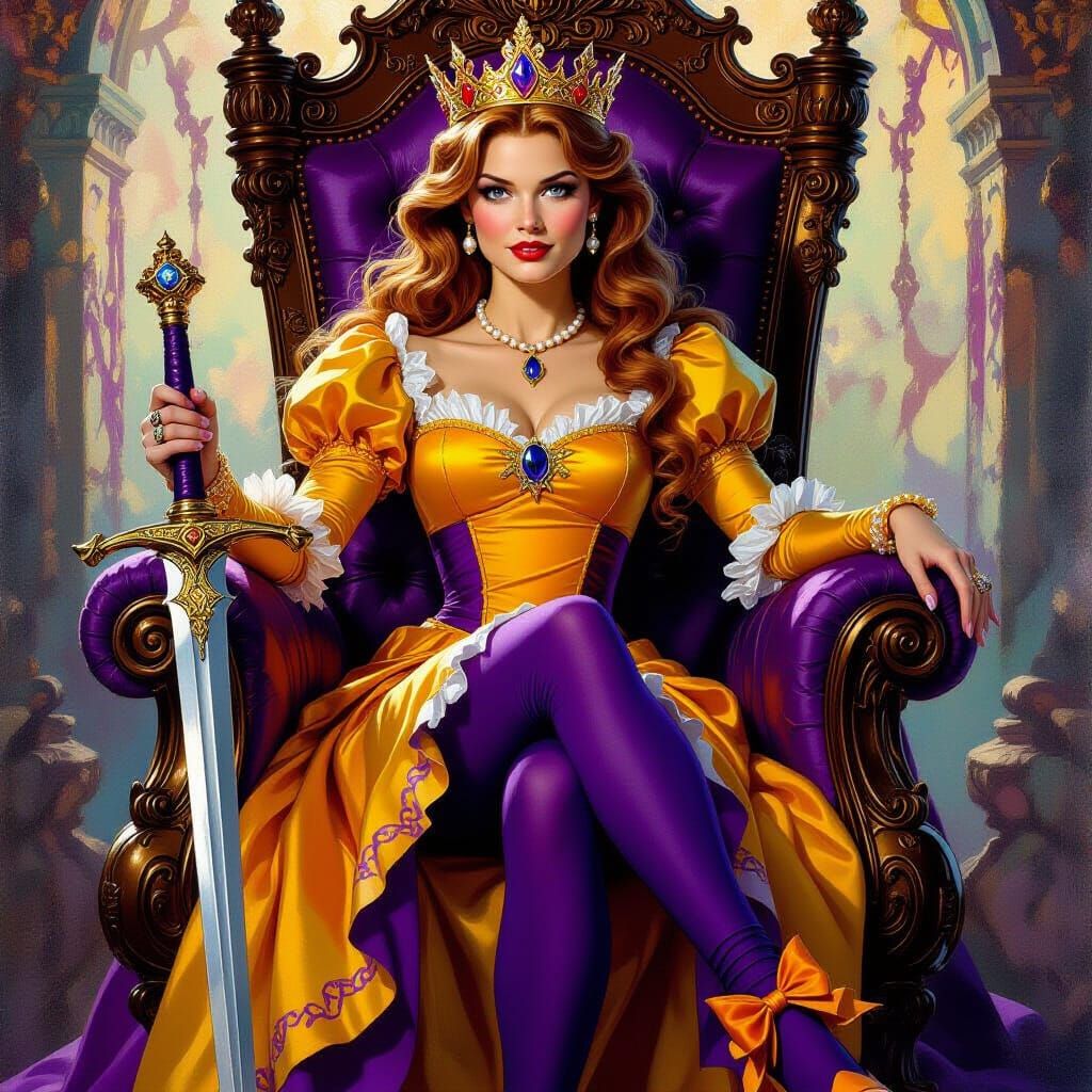 Wendy Darling as Regal Queen in Fantasy Throne Room