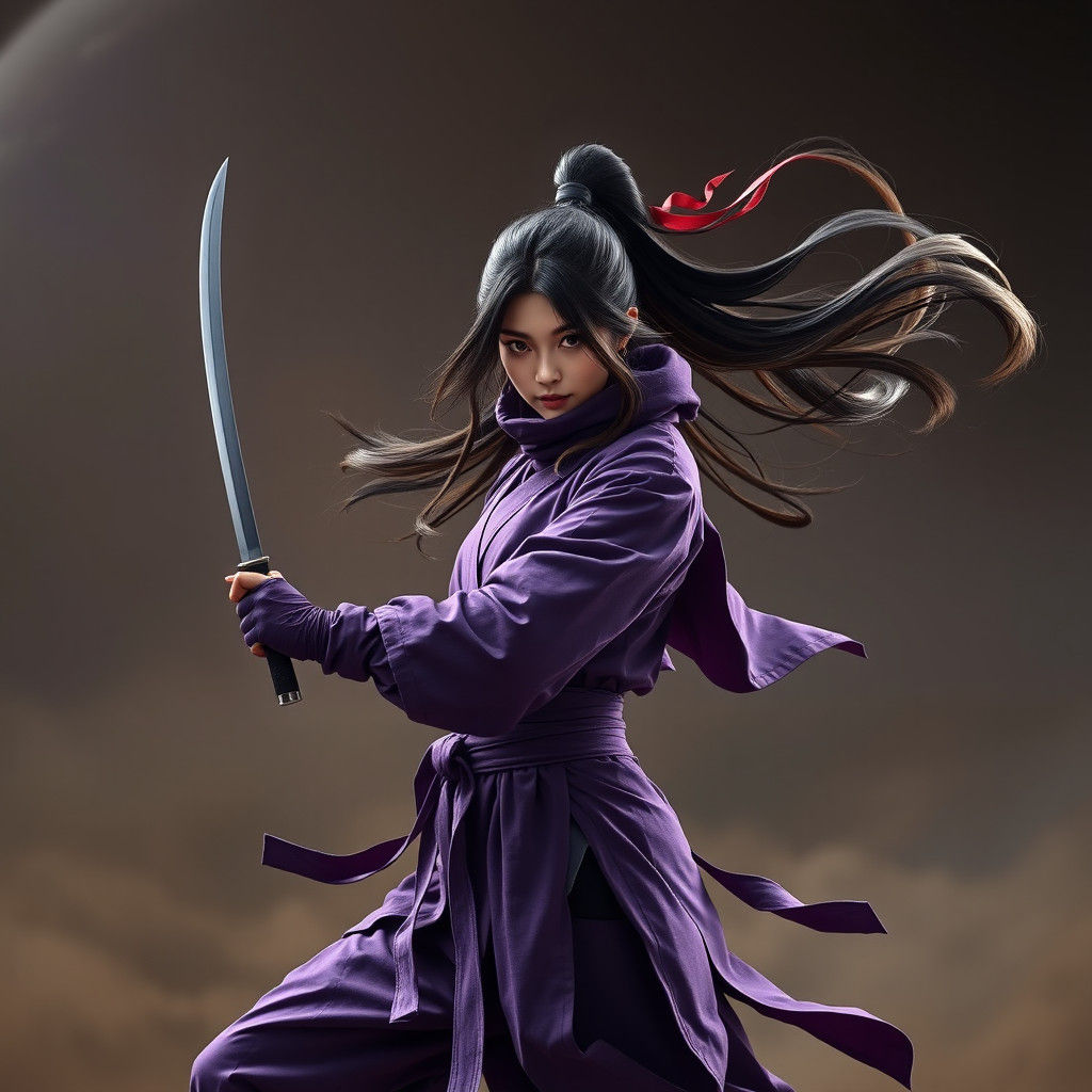 Dynamic Ninja in Space Void Photograph