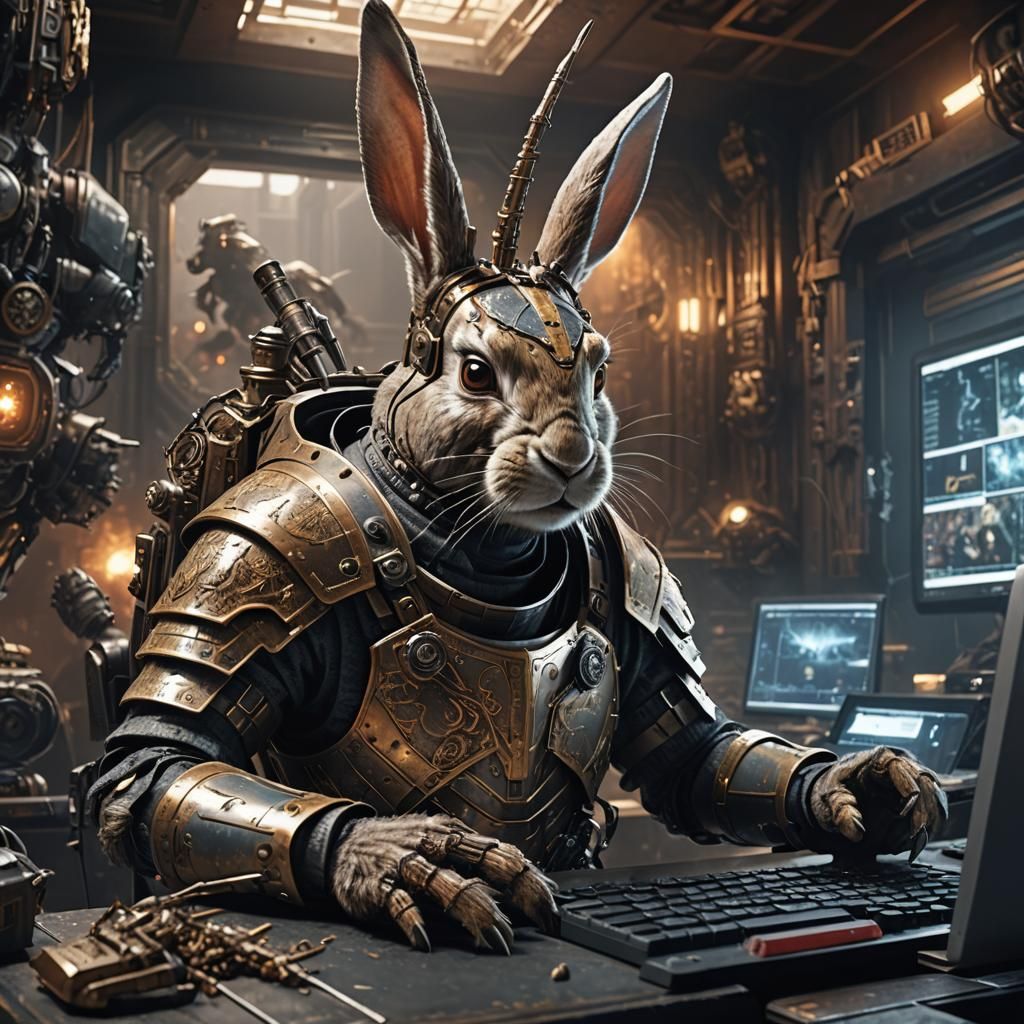 Armored Rabbit Tracking Cockroaches: Digital Matte Painting