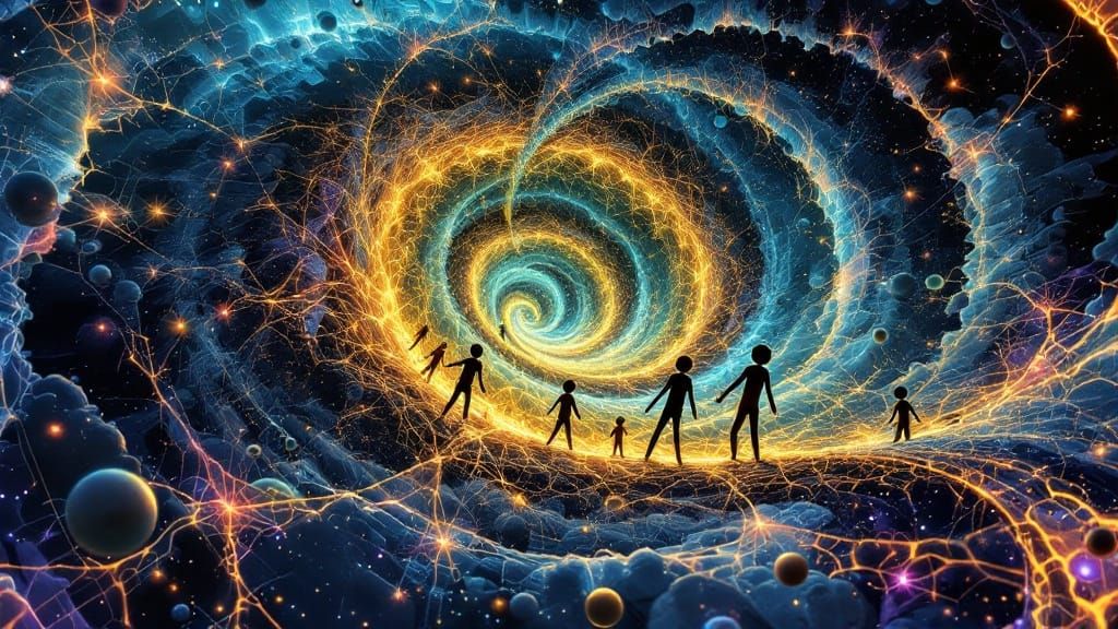 Rick n Morty geomagnetic storm parametricism whipped into a frenzy by immersive digital textile artist Grolgy "Spikehamm...