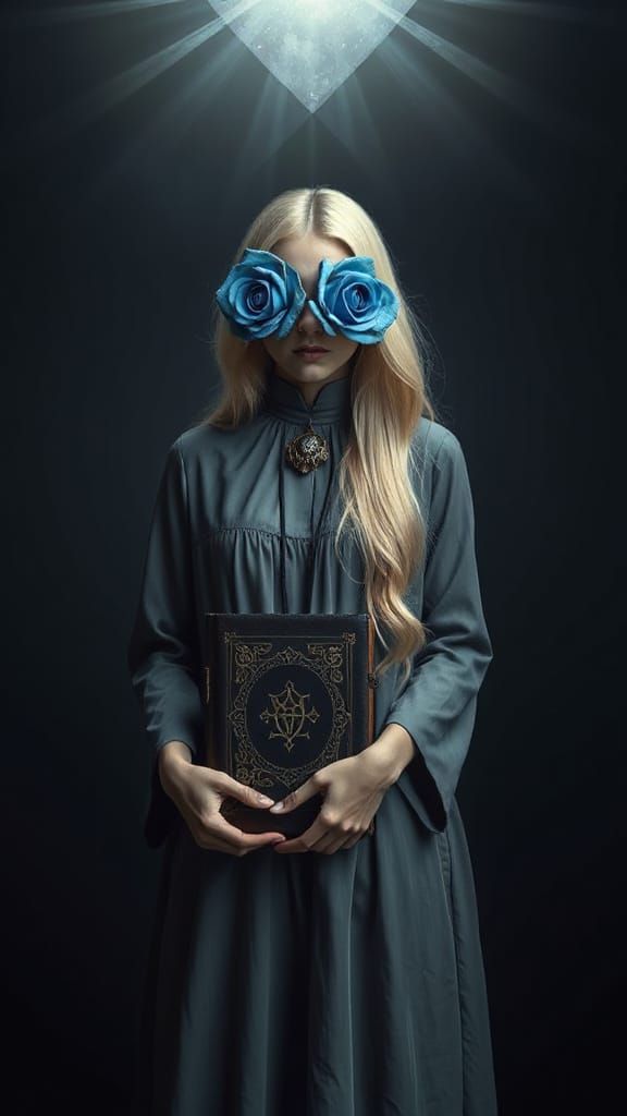 Eldritch Maiden with Blue Rose Eyes