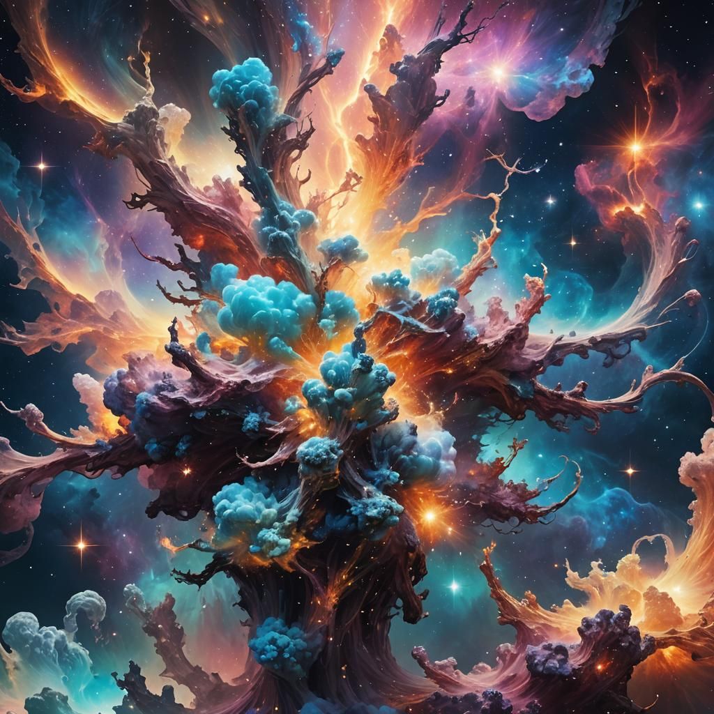 Luminous Nebula in Matte Painting Style