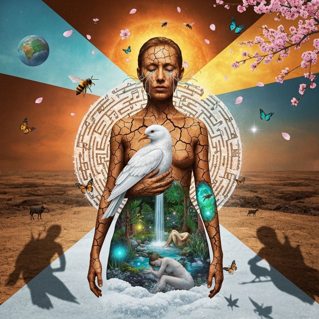 Mystical Shaman in Bioluminescent Oasis