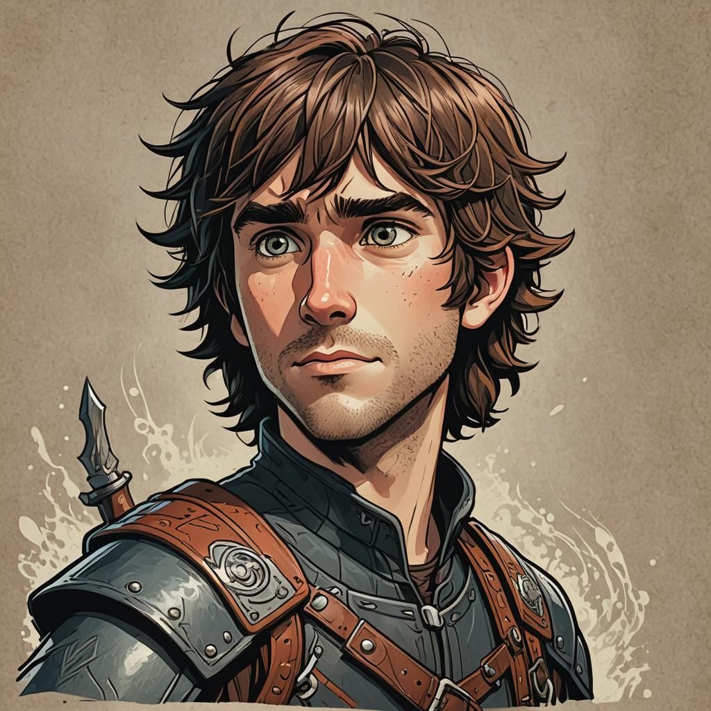 Hiccup Haddock in Digital Comic Book Art Style