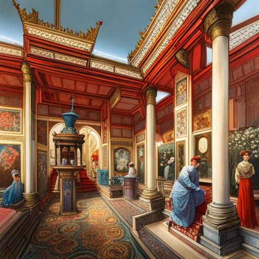 Intricate Chinese Palace Concept Art