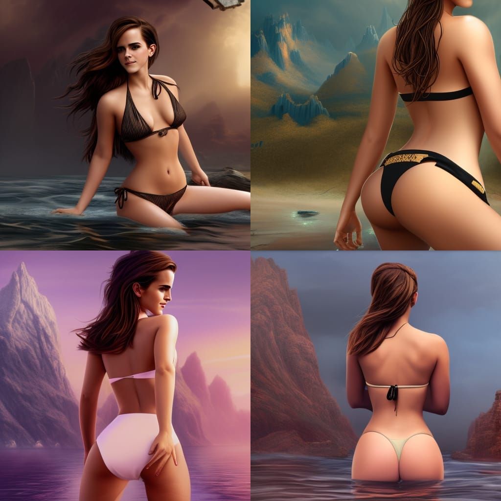 Surreal Portrait: Woman in Bikini, Digital Art