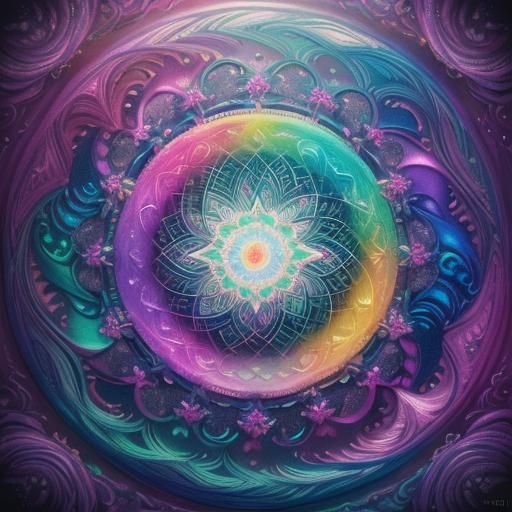 Rainbow Lit Poem on Golden Parchment in Graffiti Style