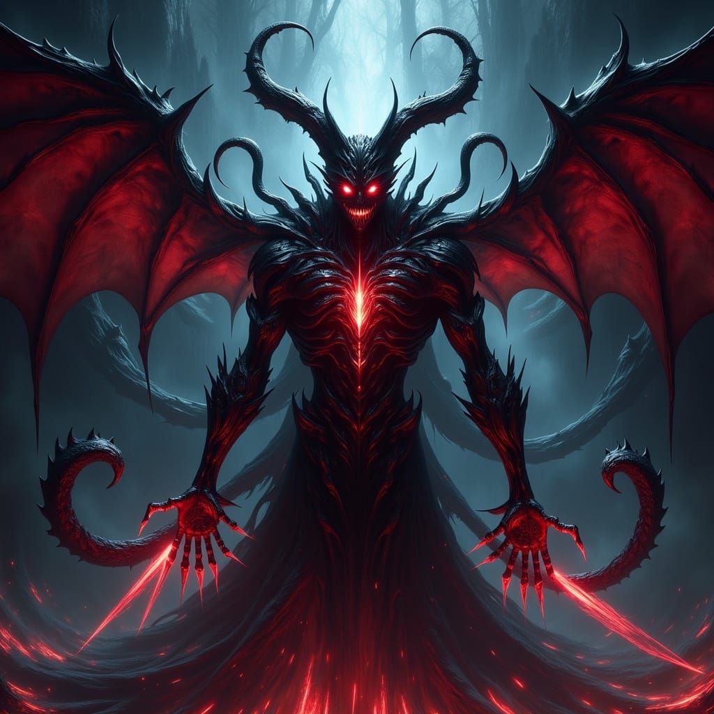 Futuristic Demon of the Void: Filigree Art