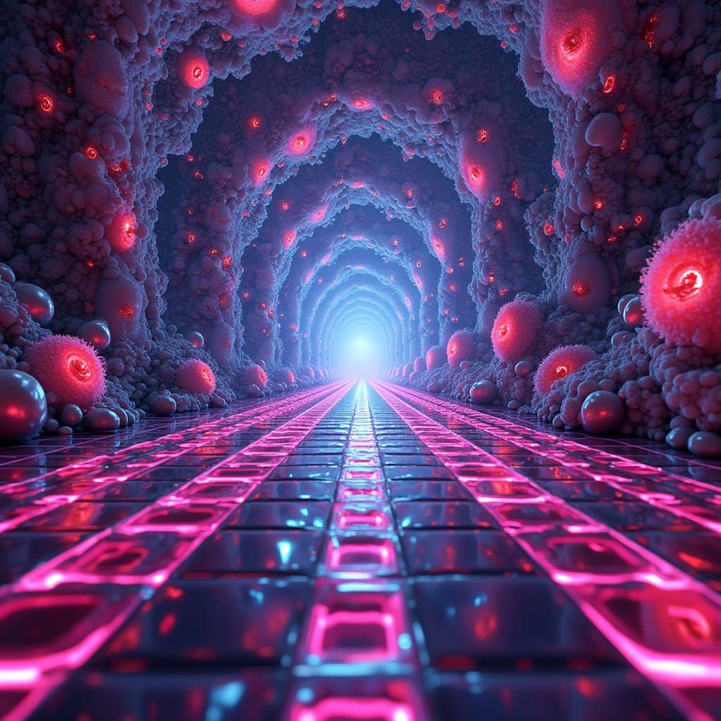 Surreal Abstract Neon Odyssey