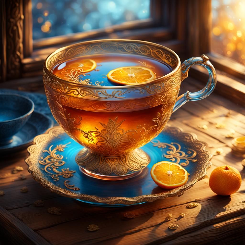 Ornate Tea Cup in Ethereal Lighting