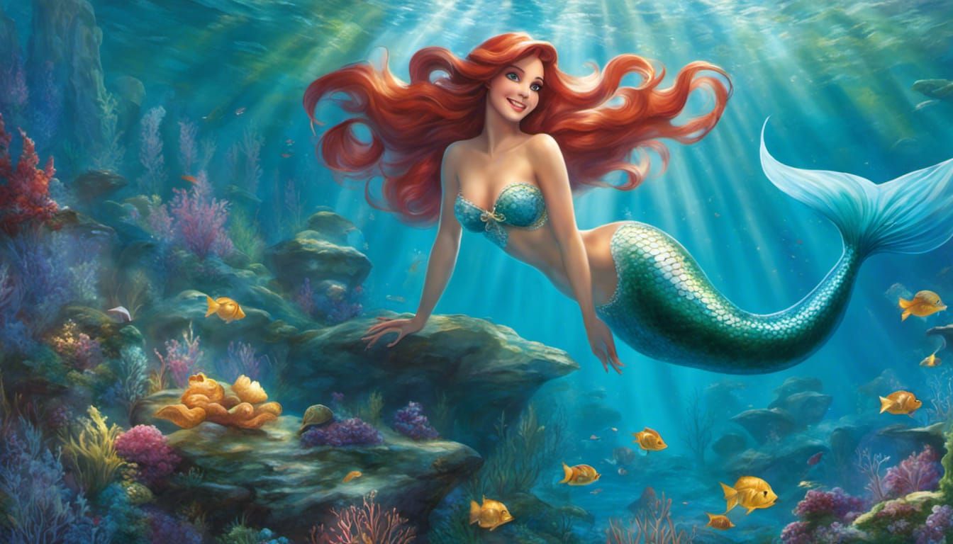 A mermaid scene inspired by Ariel, The Little meeting 3/6