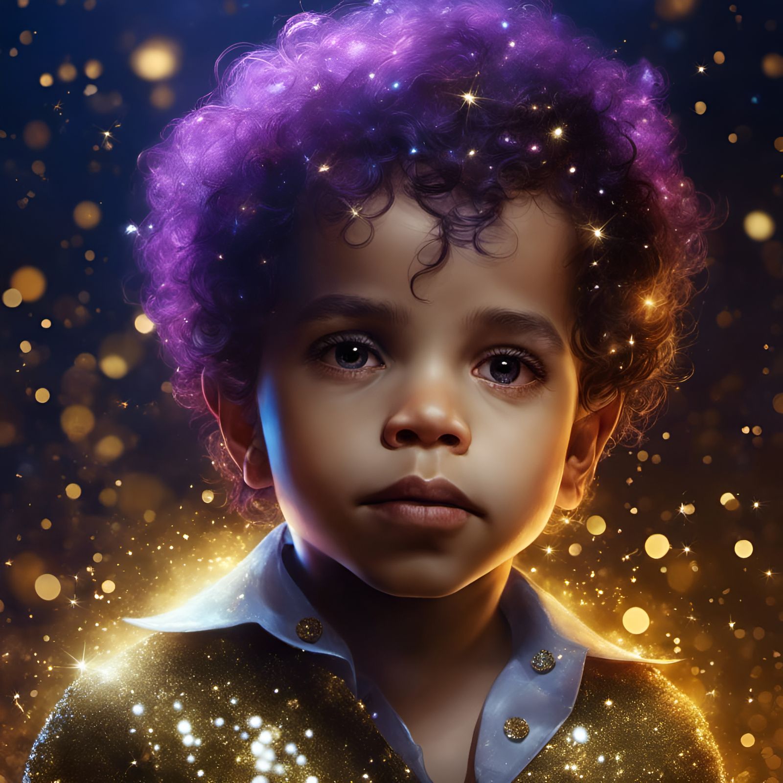 Prince as Toddler in Glitter, Digital Illustration