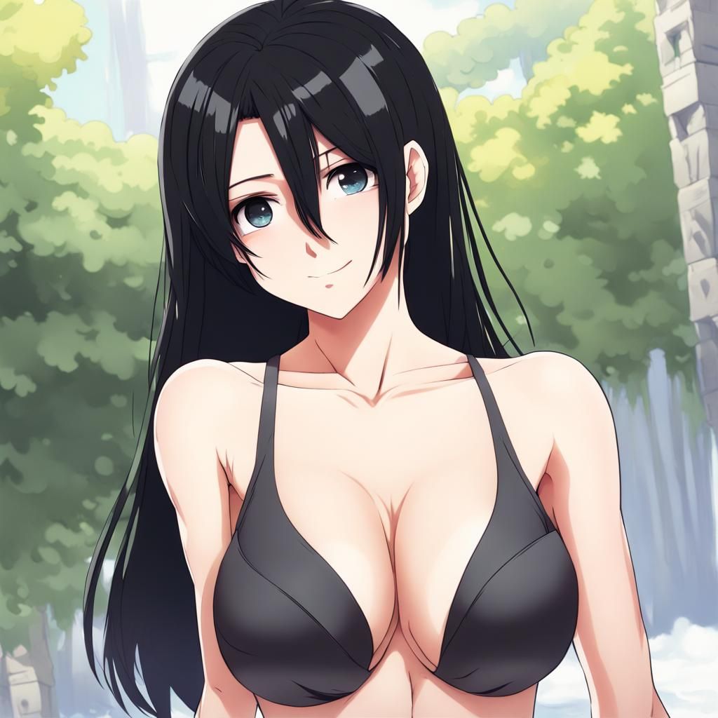 Anime Style Portrait of a Smiling Woman