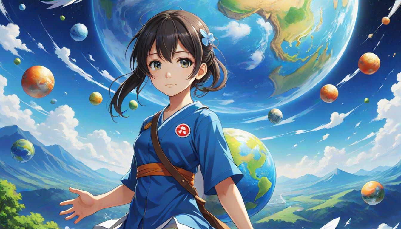 Peaceful Earth in Anime Style