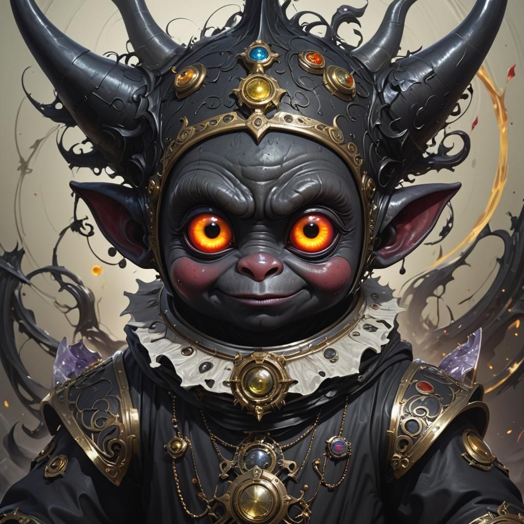 Demonic Teletubby Portrait in Trending Digital Art Style